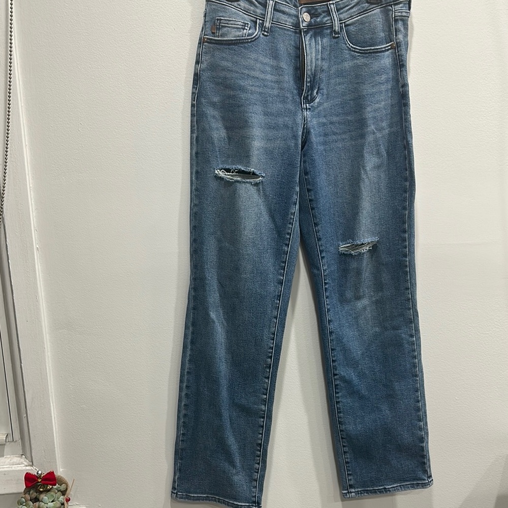 Distressed Blue Jeans